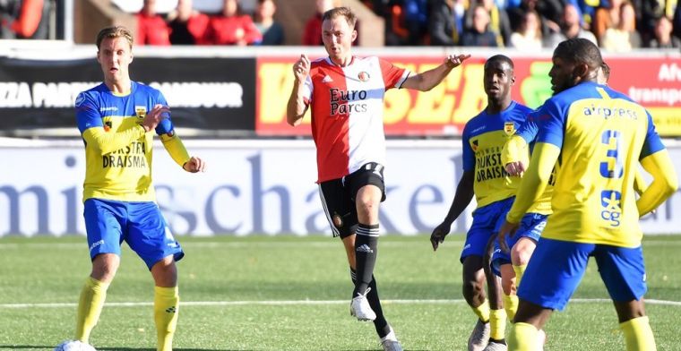 Feyenoord worstelt met Cambuur, maar kan door Malacia rustig naar Ajax-PSV kijken