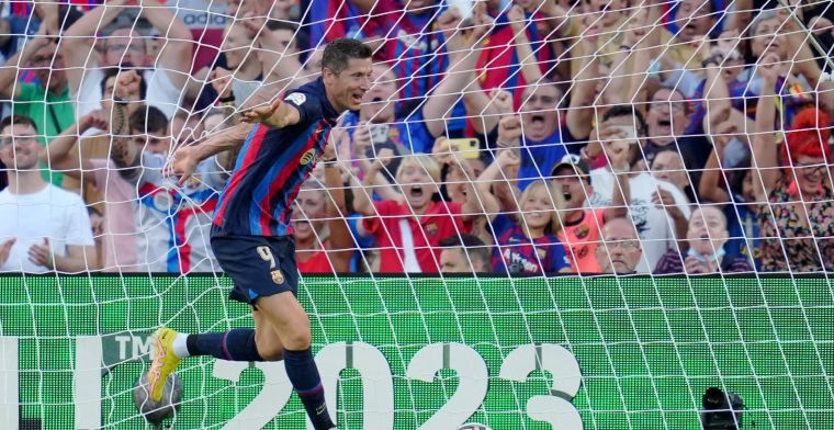 FC Barcelona wint overtuigend, Lewandowski weer belangrijk met twee goals         