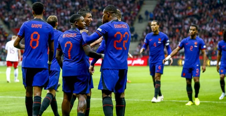 Nederland wint zonder problemen uit bij Polen na goals van Gakpo en Bergwijn