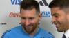 Messi glimlacht van oor tot oor als hij zijn juichende kinderen ziet