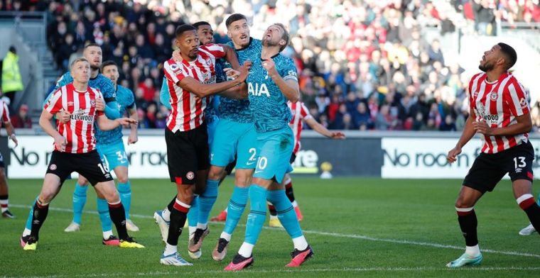 Tottenham Hotspur bijt zich ondanks knappe comeback en goal Kane stuk op Brentford