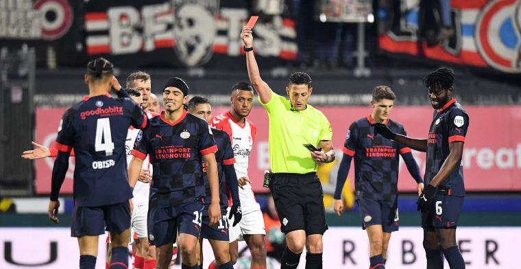Tienkoppig PSV blameert zich in Emmen, rode kaart Mauro dieptepunt