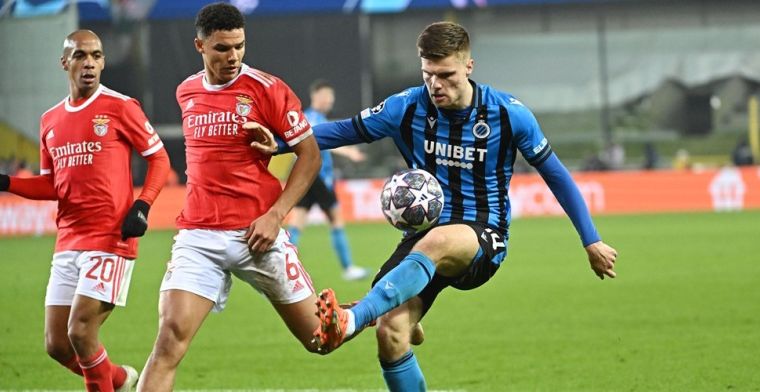 Club Brugge van Lang en Meijer verliest in eigen huis van Schmidts Benfica