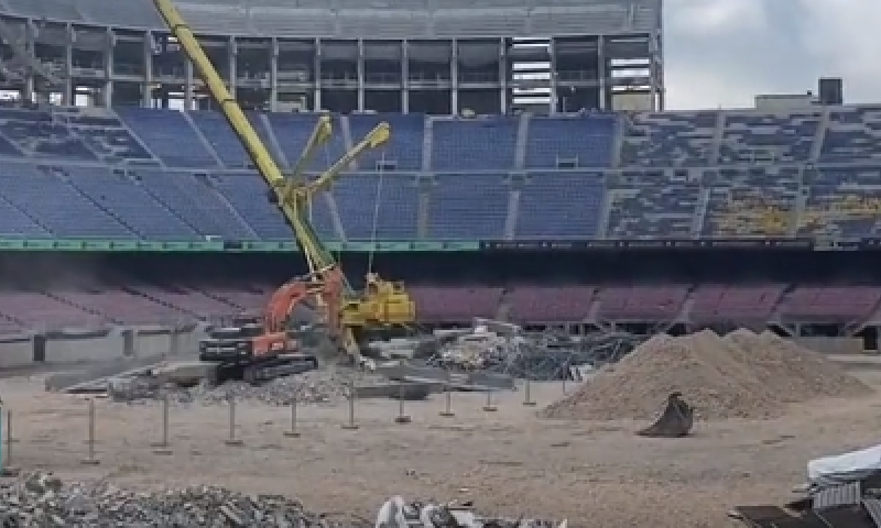 Barcelona Deelt Beelden Van Verbouwing Camp Nou Stadion Verandert In