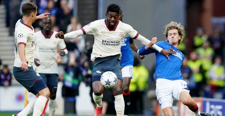 PSV toont veerkracht op Ibrox en speelt gelijk tegen Rangers FC